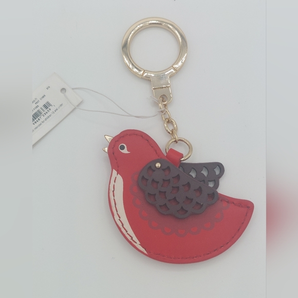 Kate Spade Bird Crossbody Red Robin leather Ooh LaLa Bird& keyring retail $489 - Picture 10 of 11